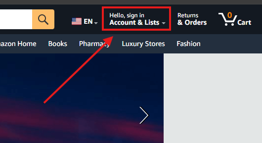 Sign into Amazon account