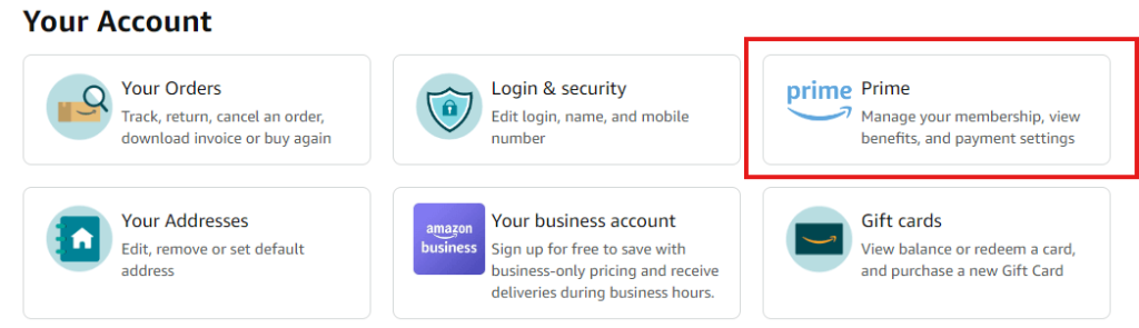 Open Prime membership section