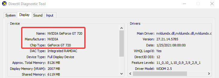DirectX診断ツールでグラボを確認する