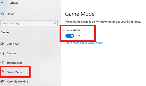 Turn On Game Mode
