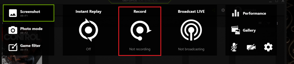 Press the Alt + Z key to evoke the ShadowPlay navigation bar.