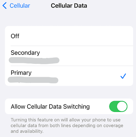 Choose Cellular Data Options to manage 5G settings on iPhone