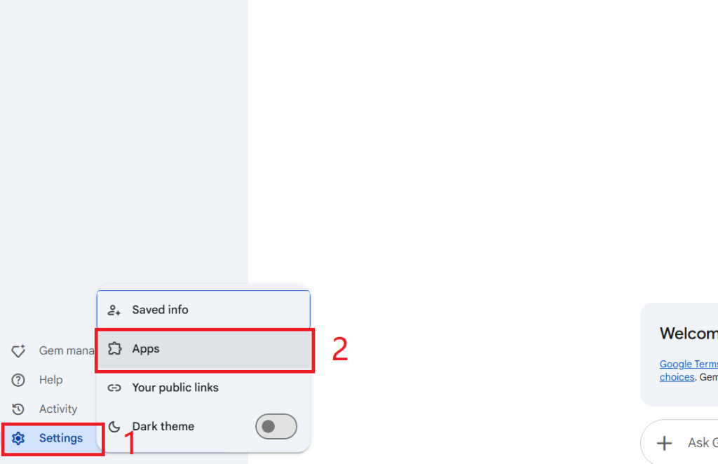 Select “Apps” on the Settings Menu