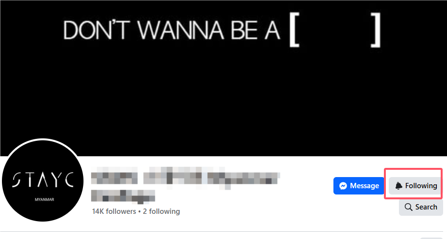 フォローを解除したいページに移動し、「フォロー中」ボタンをクリックしてください。