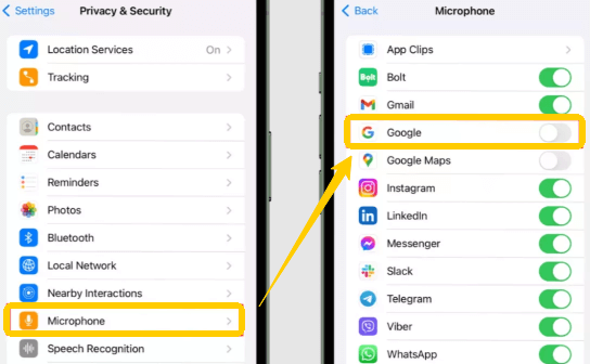 Desactivar el acceso al micrófono para las aplicaciones