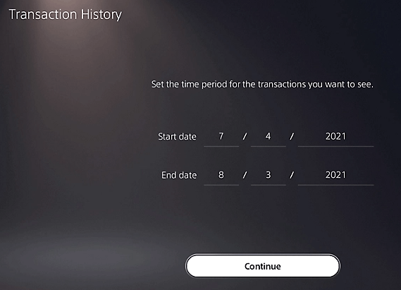 Check the transaction history on PS5 console