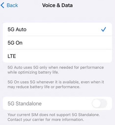Enable 5G on iPhone