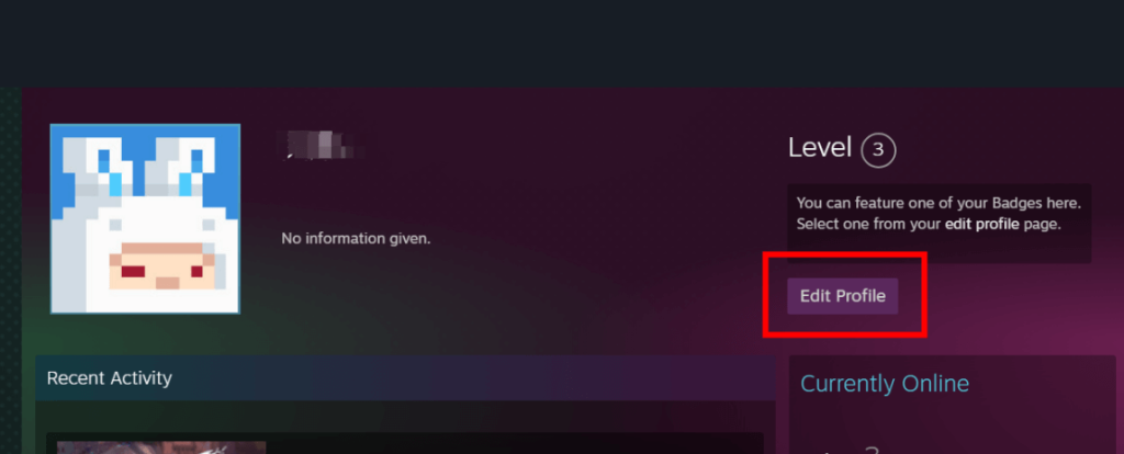 Click “Edit Profile” on the Right Side