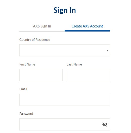 Create Your AXS Account