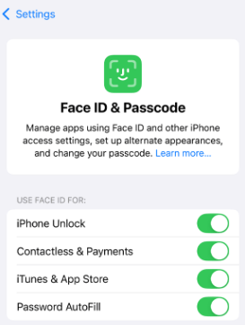 Check Your Face ID Settings