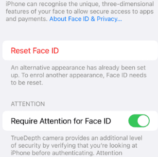 Reset Your Face ID Settings