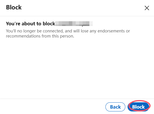 ブロックしたい場合は「ブロック」を選択しましょう。