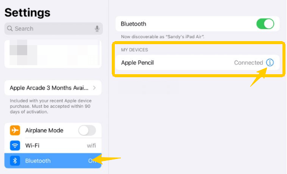 Forgetting and reconnecting your Apple Pencil