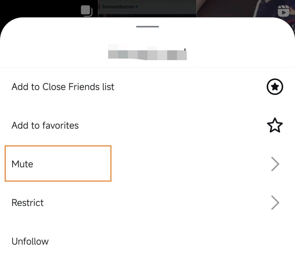 Mute Someone’s Posts Via Instagram Profile