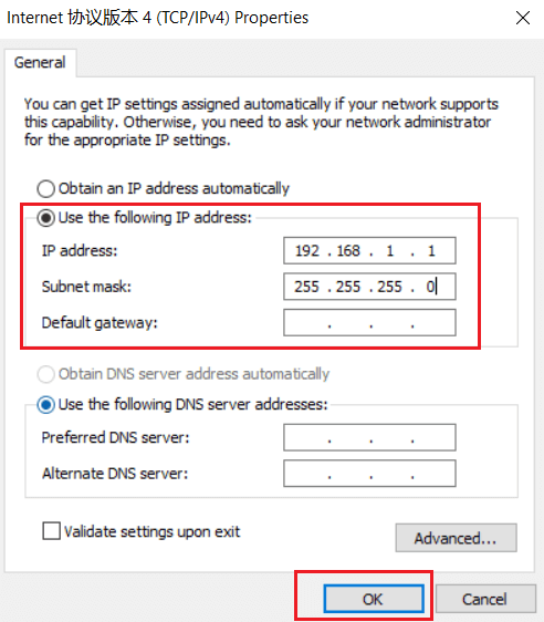 Configure the Static IP