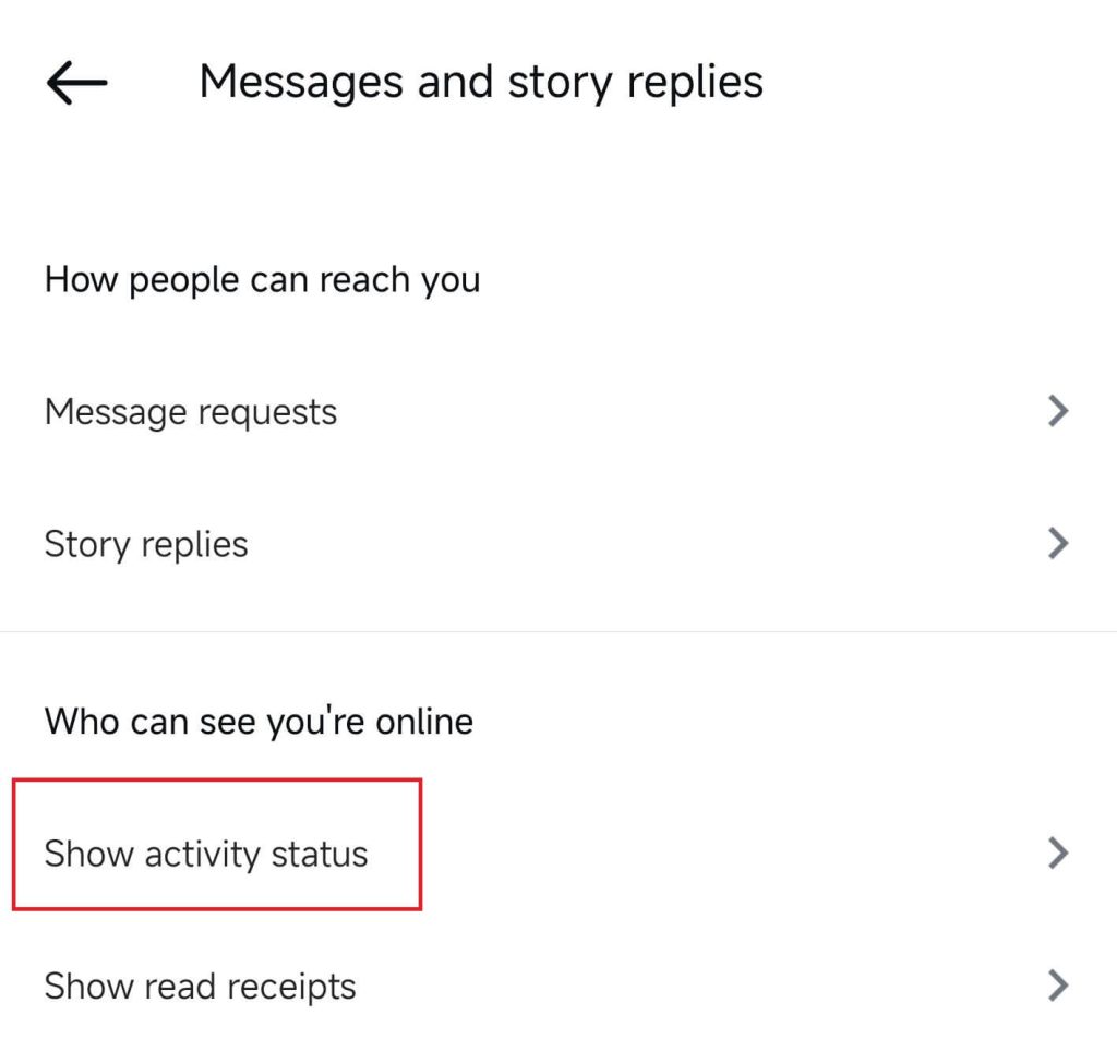 Toggle off the option to appear offline on Instagram.