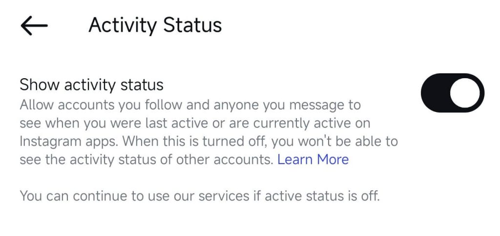 Remove Instagram Active Status on Desktop