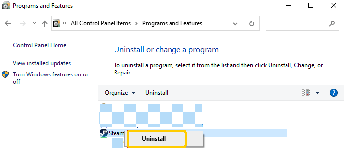 Uninstall and Reinstall Steam