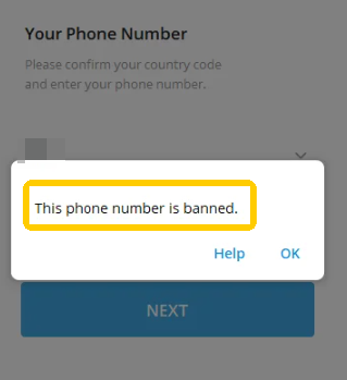 私の電話番号がTelegramで禁止されました