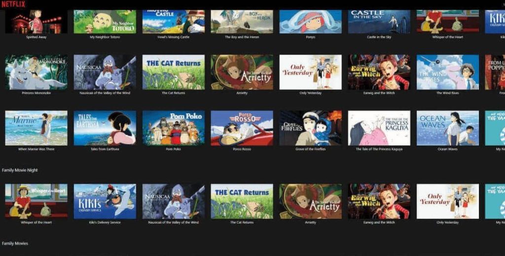 Studio Ghibli Movies on Netflix