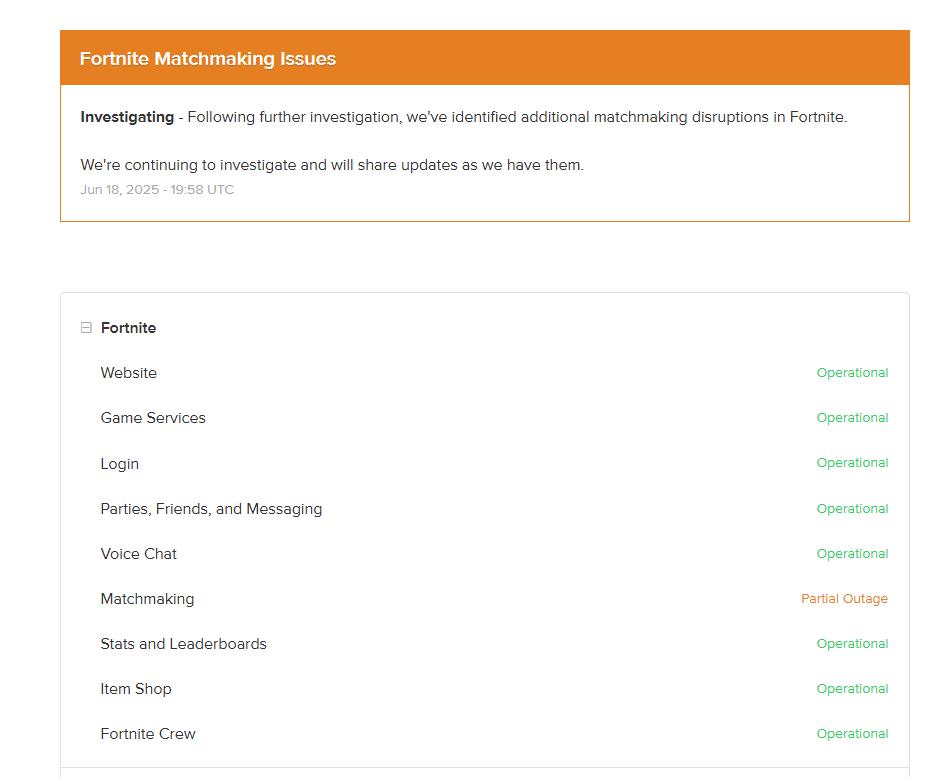 visit the Epic Games Status Page