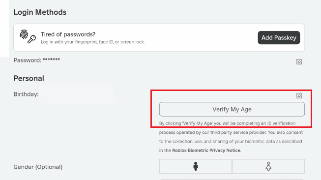 Click “Verify My Age”