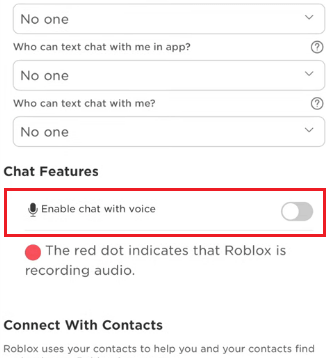 Turn on “Enable chat with voice”