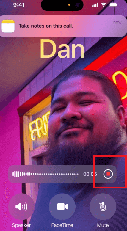 Tap the Recording Icon