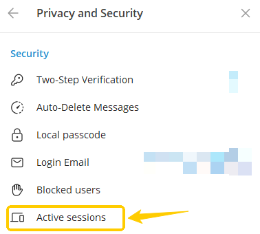 Active sessions