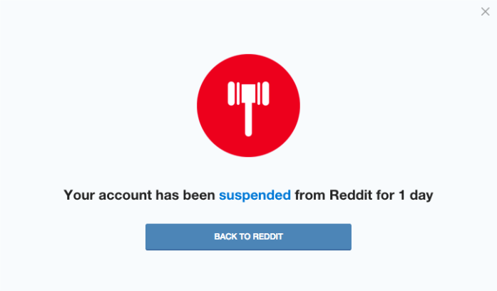 Reddit 提示“您的账户已被暂停”