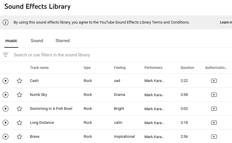 無料音楽ダウンロードサイト：YouTube Audio Library