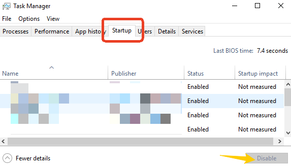 Windowsのスタートアッププログラムを無効にする
