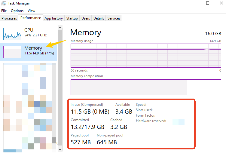 WindowsでRAM使用量を確認する