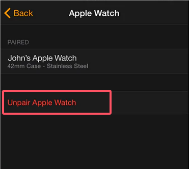 「Apple Watchをペアリング解除」をタップします。