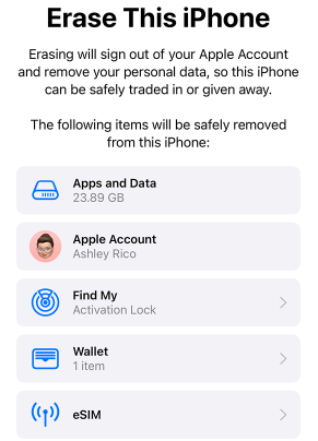 このiPhoneをiPhone 初期化する際に、データをすべて消去します