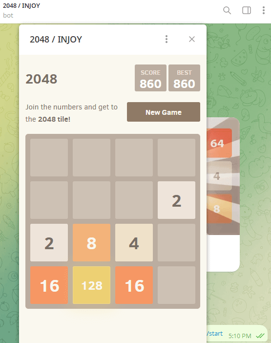 最高のテレグラムゲーム：2048パズル