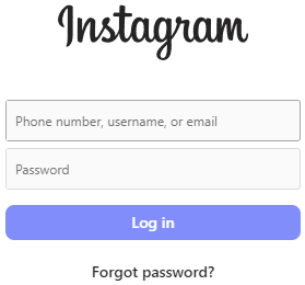 Instagramのログインページ