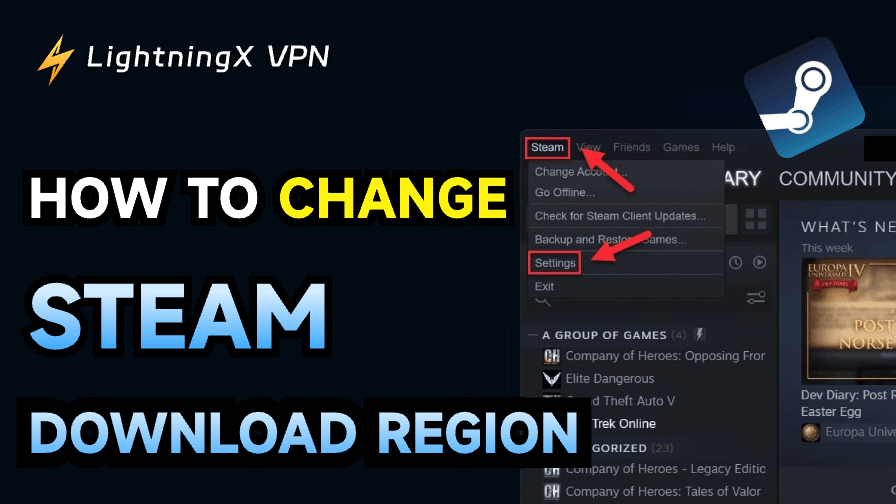Change Steam Download Region