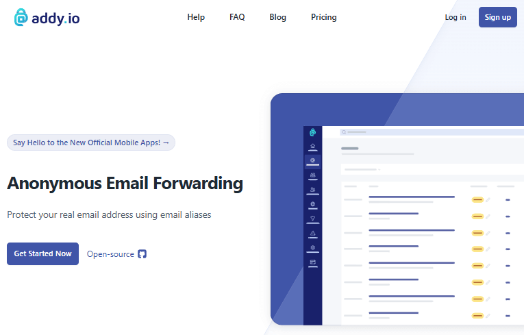 Cuentas de correo electrónico anónimas gratuitas: AnonAddy
