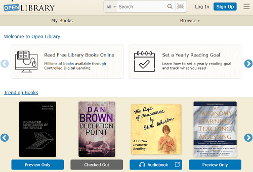 Open Library：数百万冊の無料電子書籍をオンラインで