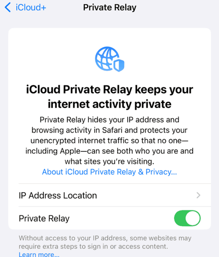 iCloud プライベートリレー