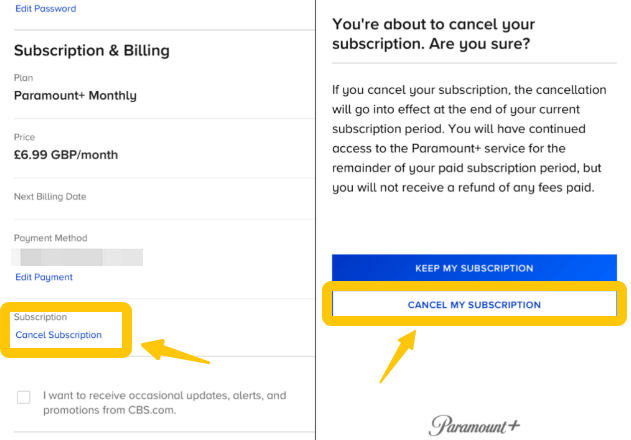 ウェブサイトでParamount Plusをキャンセルするにはどうすればいいですか?