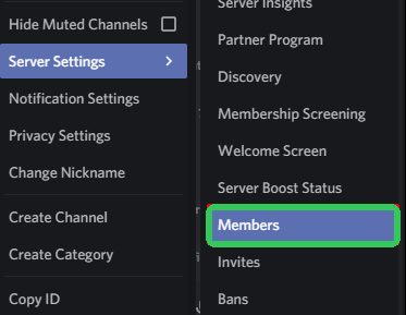 Access the "Members" Tab