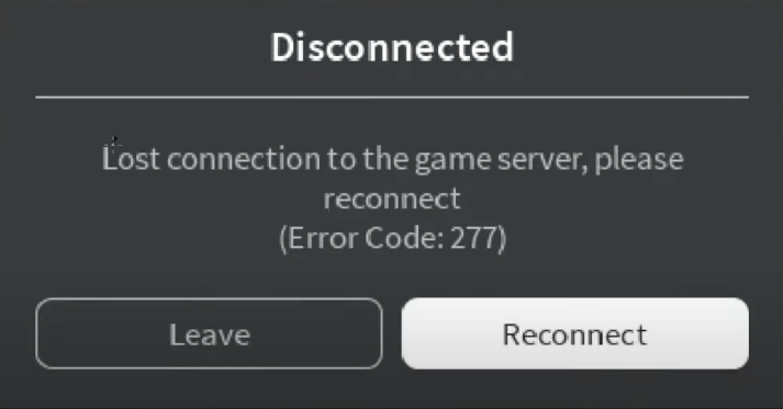 Roblox错误代码277