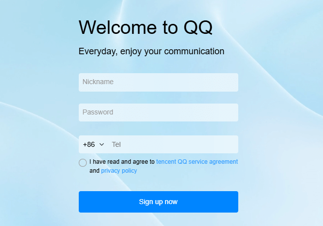 QQアカウントを登録する