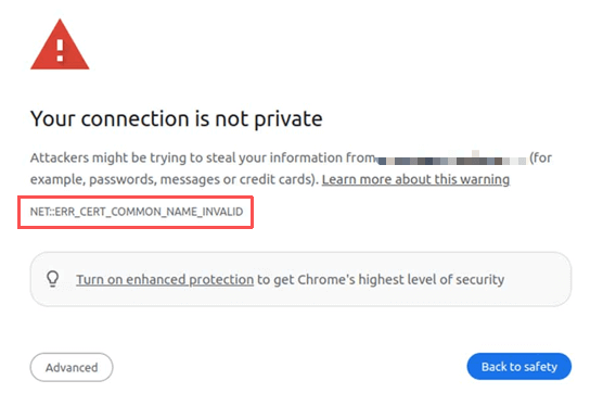 ERR_CERT_COMMON_NAME_INVALID エラー
