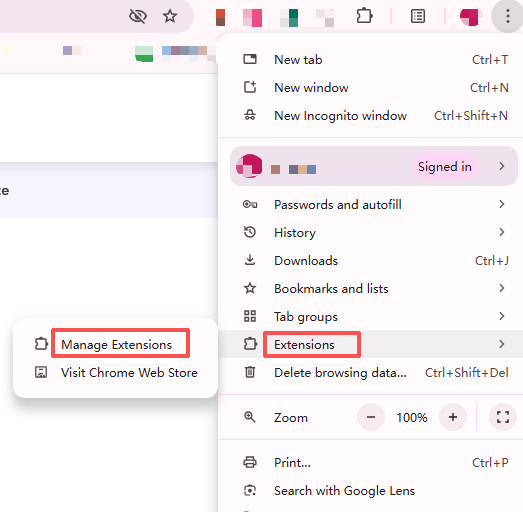 Chromeで拡張機能を管理