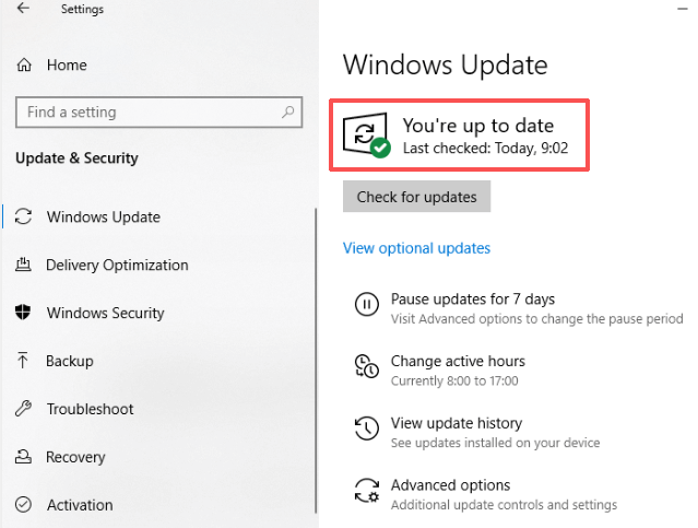 Windows Update の状態を確認する