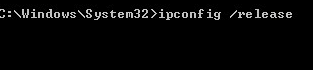 古いIPアドレスを解放する