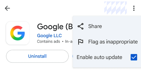Enable Automatic Updates for an Individual App on Android